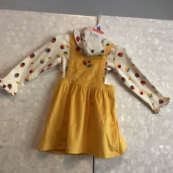 Wonder Nation Pinafore Girls 3 piece set - Picture 1 of 10